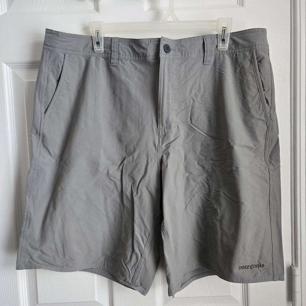 Patagonia Light Gray Flat Front Hiking Shorts